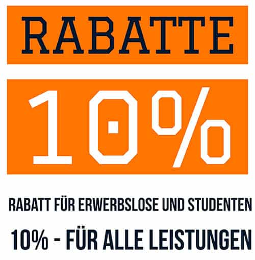 Barrierenfrei 10% Rabatt für Erwerbslose, Studenten, Menschen mit Behinderung