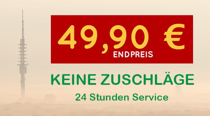 Schlüsseldienst Türöffnung Endpreis 49,90€. Keine Zuschläge.